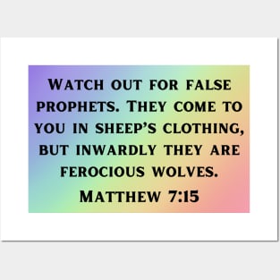 Bible Verse Matthew 7:15 Posters and Art